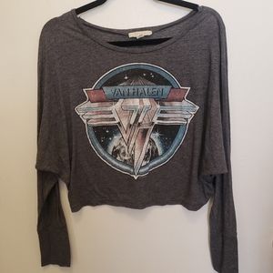 Gray Van Halen crop top